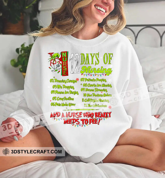 12 Days Of Nursing Sweatshirt Sweatshirt / Black / S Apparel