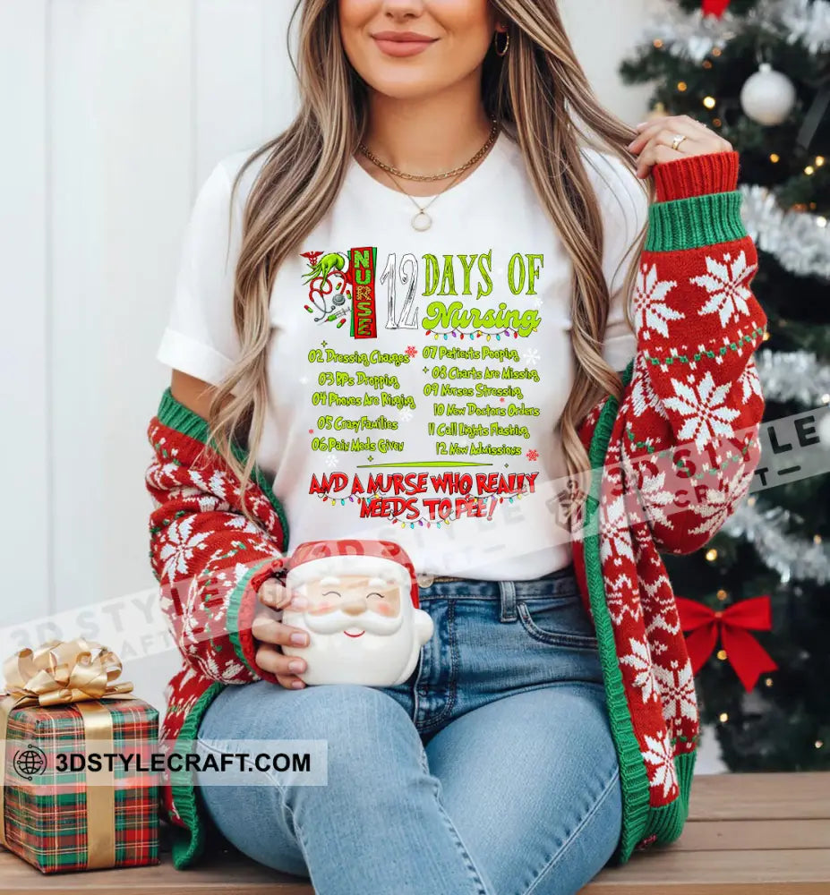 12 Days Of Nursing T-Shirt Classic Tee/Unisex Tee / Black / S Apparel