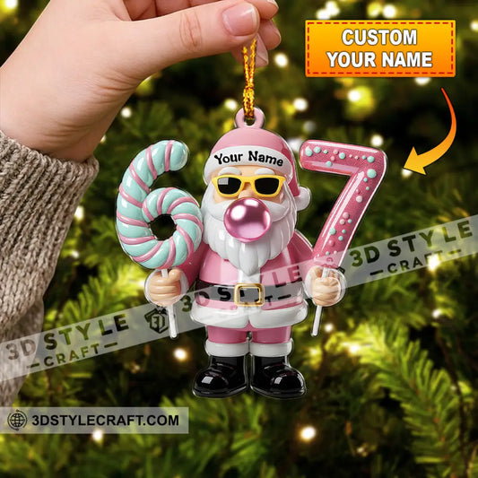 67 Santa Christmas Home Decor Christmas Ornament Personalized Ornament 3.54’’ / 1 Ornament Ornament
