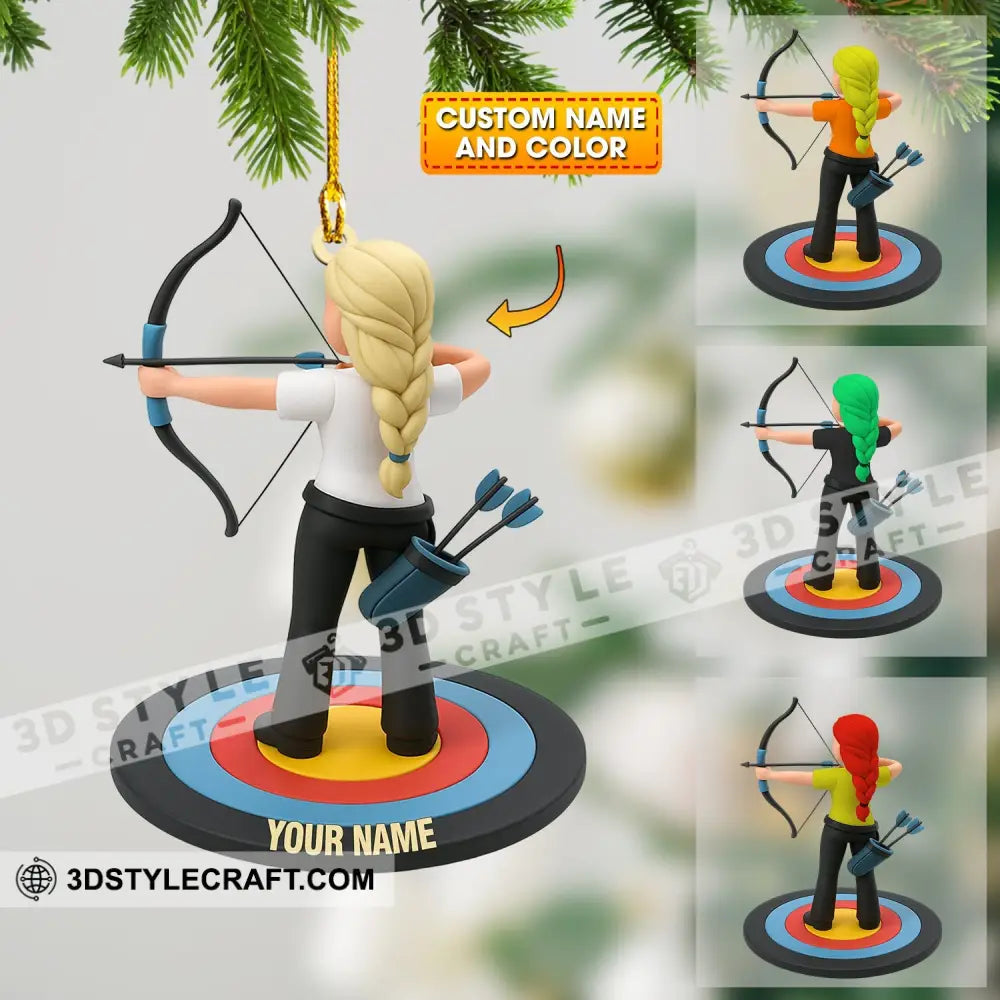 Archery Lover Home Decor Christmas Ornament Personalized Ornament 3.54’’ / 1 Ornament Ornament