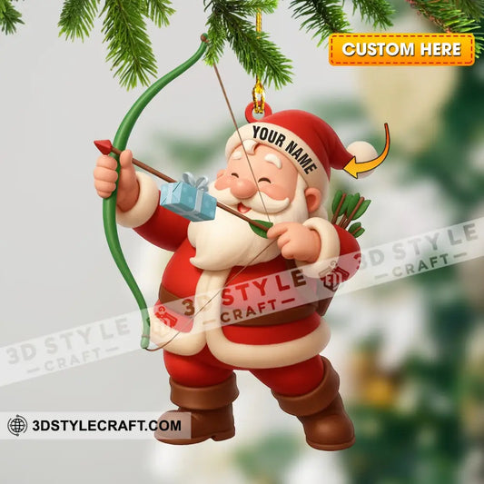 Archery Santa Home Decor Christmas Ornament Personalized Ornament 3.54’’ / 1 Ornament Ornament