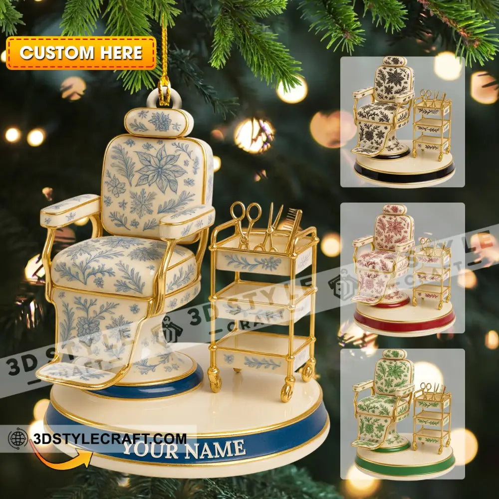 Barber Chair Home Decor Christmas Ornament Personalized Ornament 3.54’’ / 1 Ornament Ornament