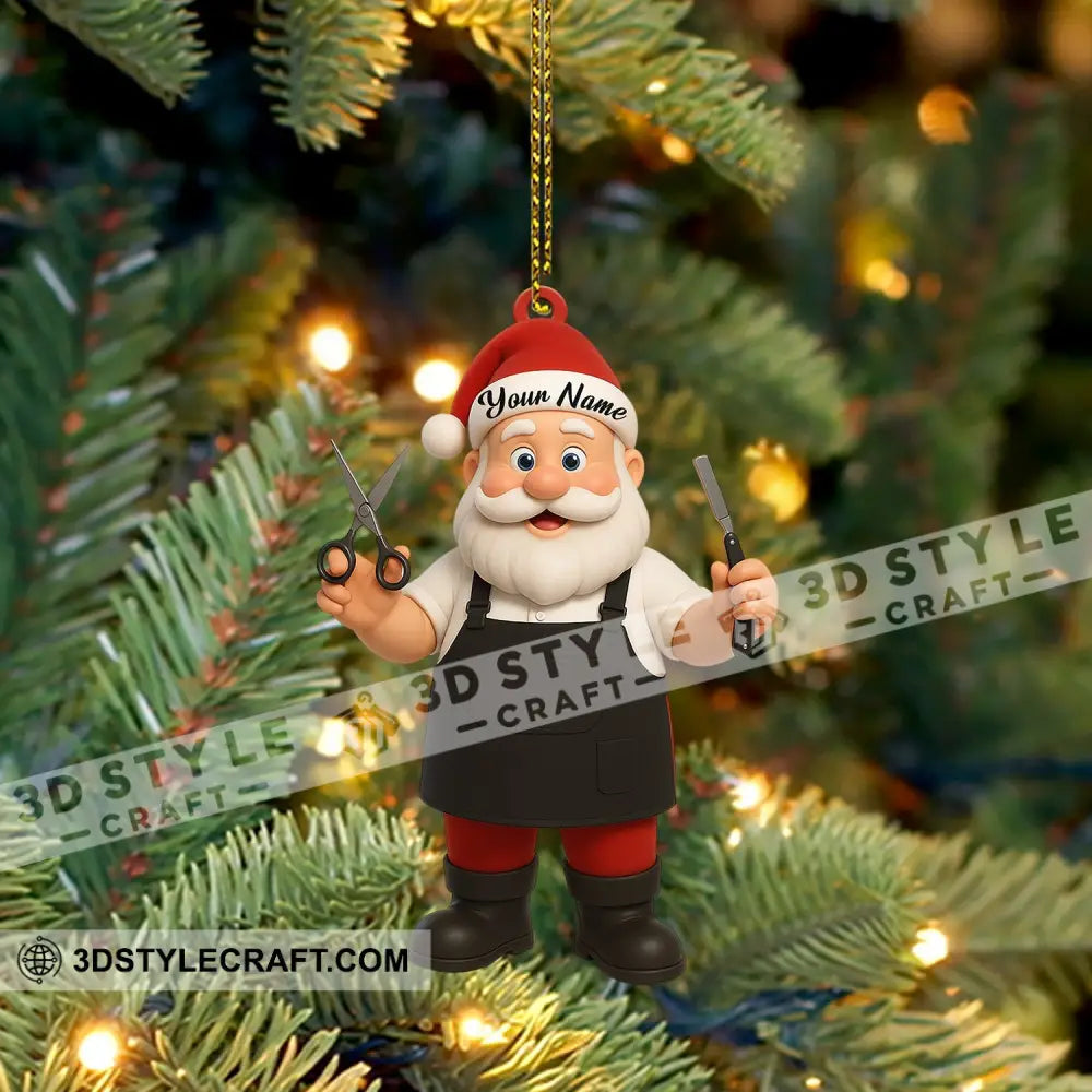 Barber Santa Home Decor Christmas Ornament Personalized Ornament Ornament