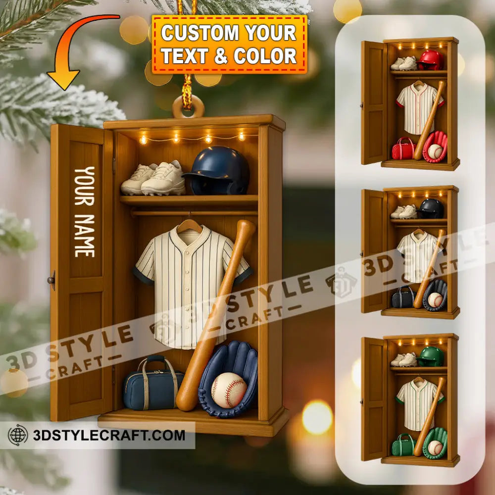 Baseball Home Decor Christmas Ornament Personalized Ornament 3.54’’ / 1 Ornament Ornament