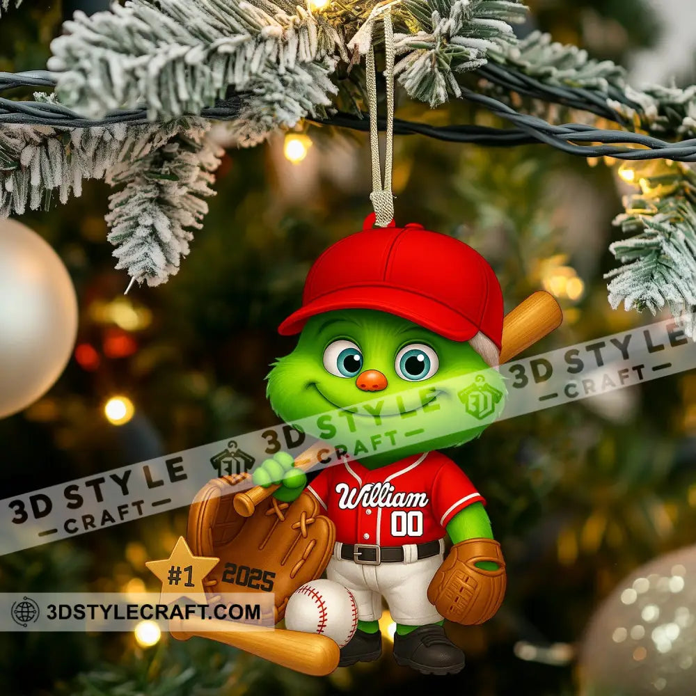 Baseball Home Decor Christmas Ornament Personalized Ornament Ornament