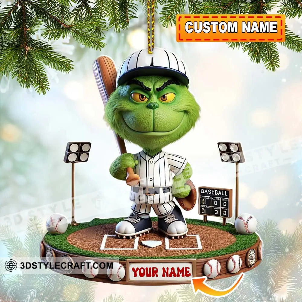Baseball Player Home Decor Christmas Ornament Personalized Ornament 3.54’’ / 1 Ornament Ornament