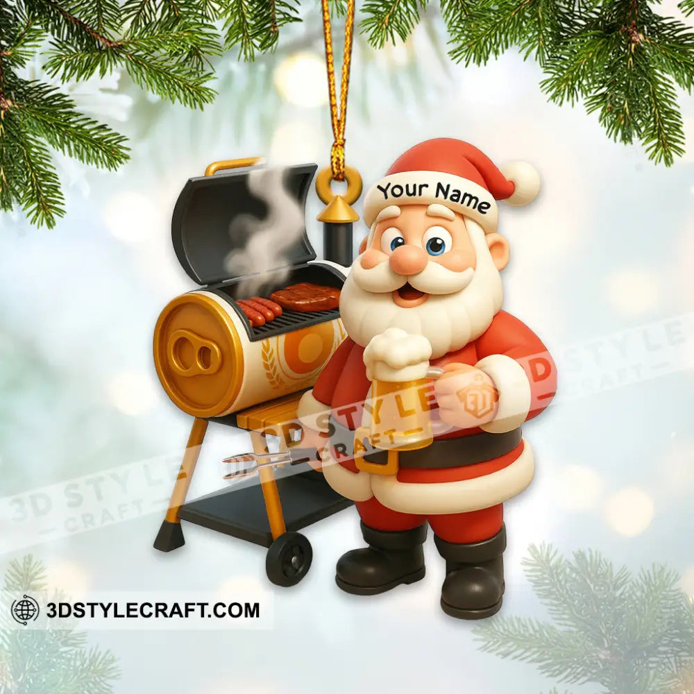 BBQ Santa Home Decor Christmas Ornament Personalized Ornament Ornament