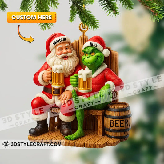Beer Friends Home Decor Christmas Ornament Personalized Ornament 3.54’’ / 1 Ornament Ornament