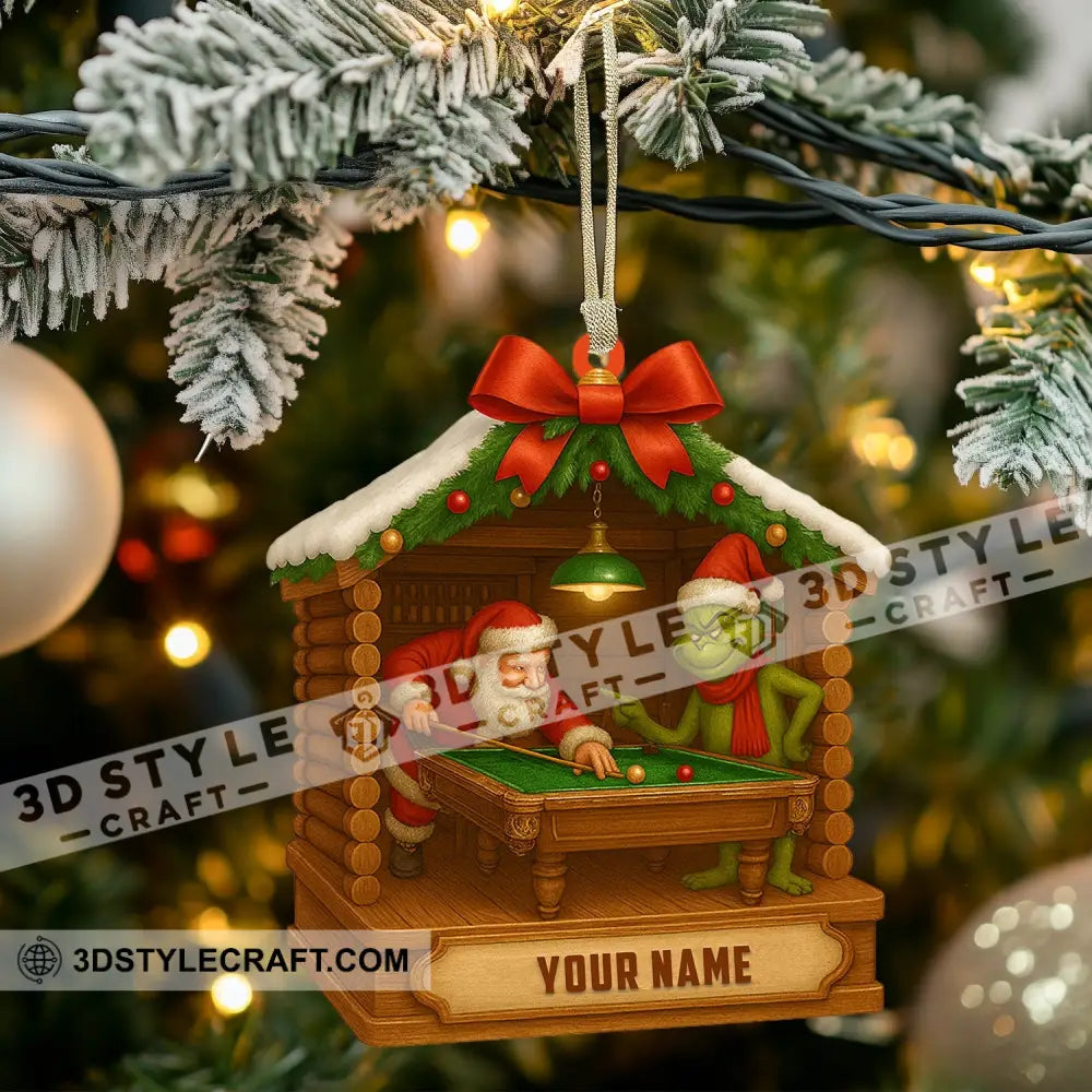 Billiard Santa Home Decor Christmas Ornament Personalized Ornament Ornament