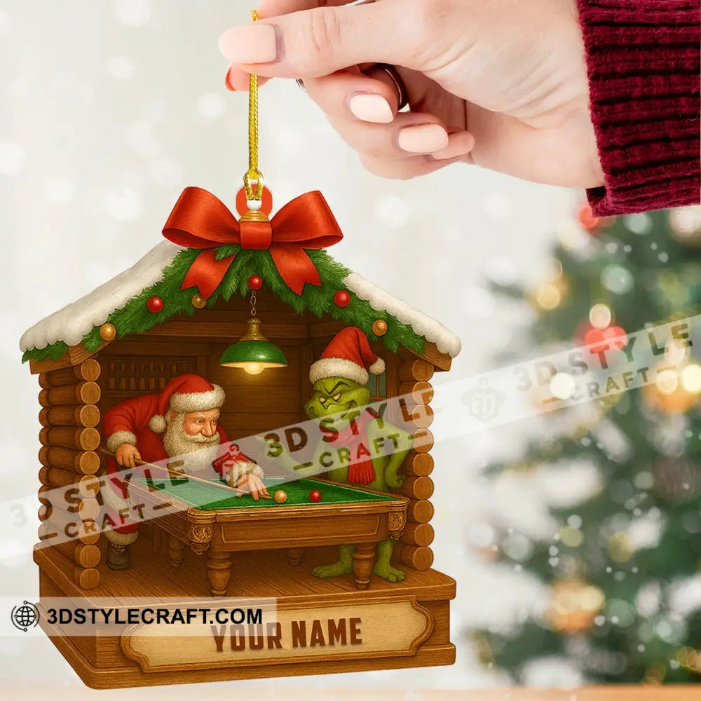 Billiard Santa Home Decor Christmas Ornament Personalized Ornament Ornament