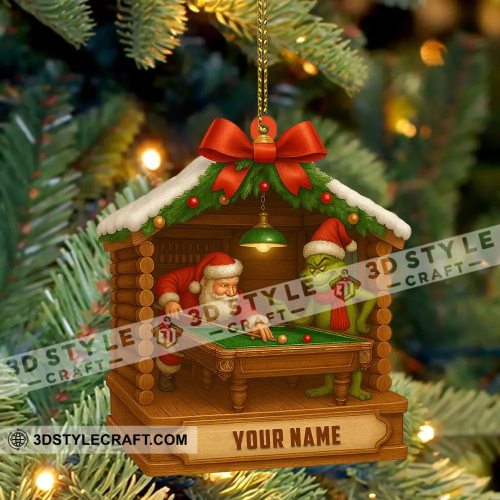 Billiard Santa Home Decor Christmas Ornament Personalized Ornament Ornament