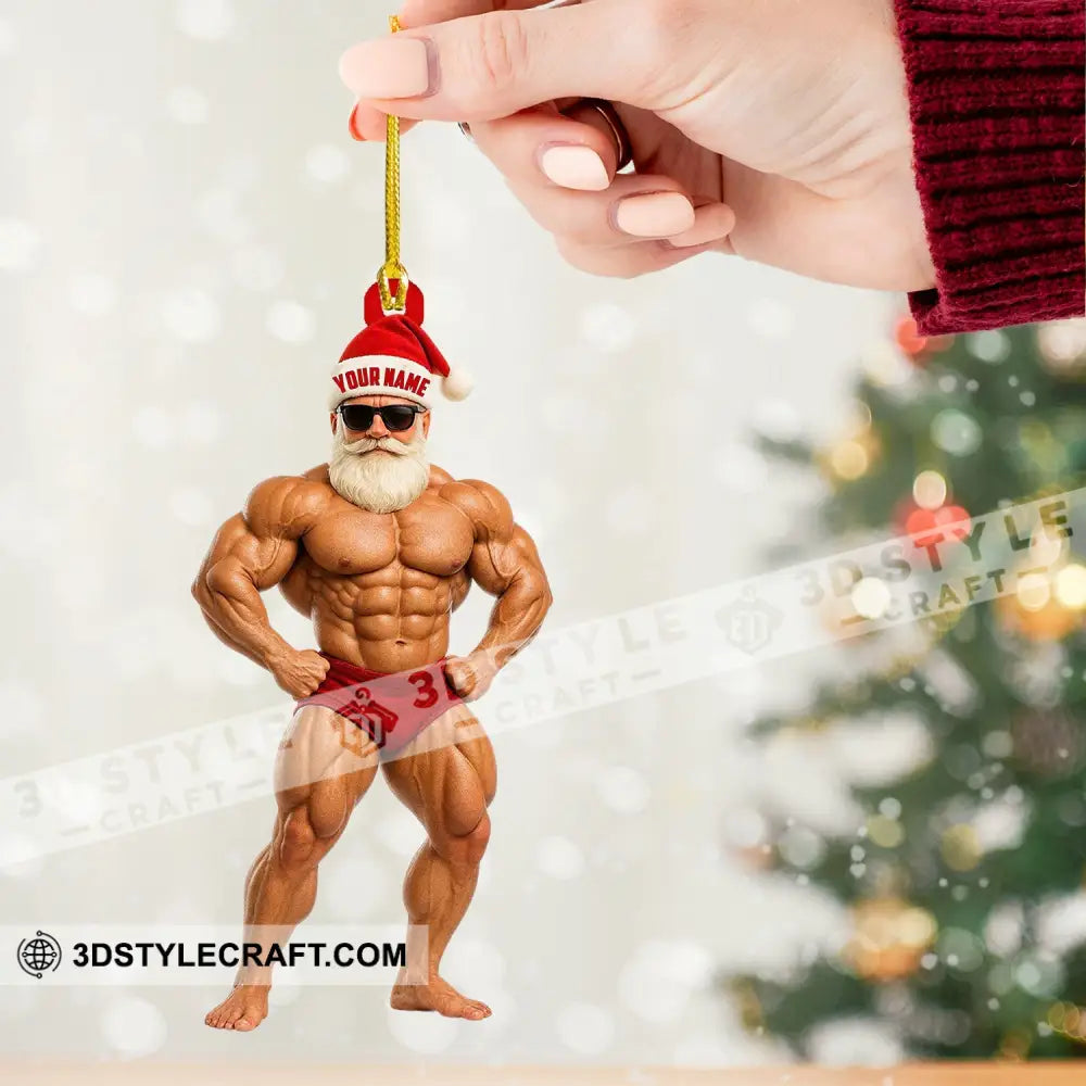 Bodybuilder Santa Home Decor Christmas Ornament Personalized Ornament Ornament