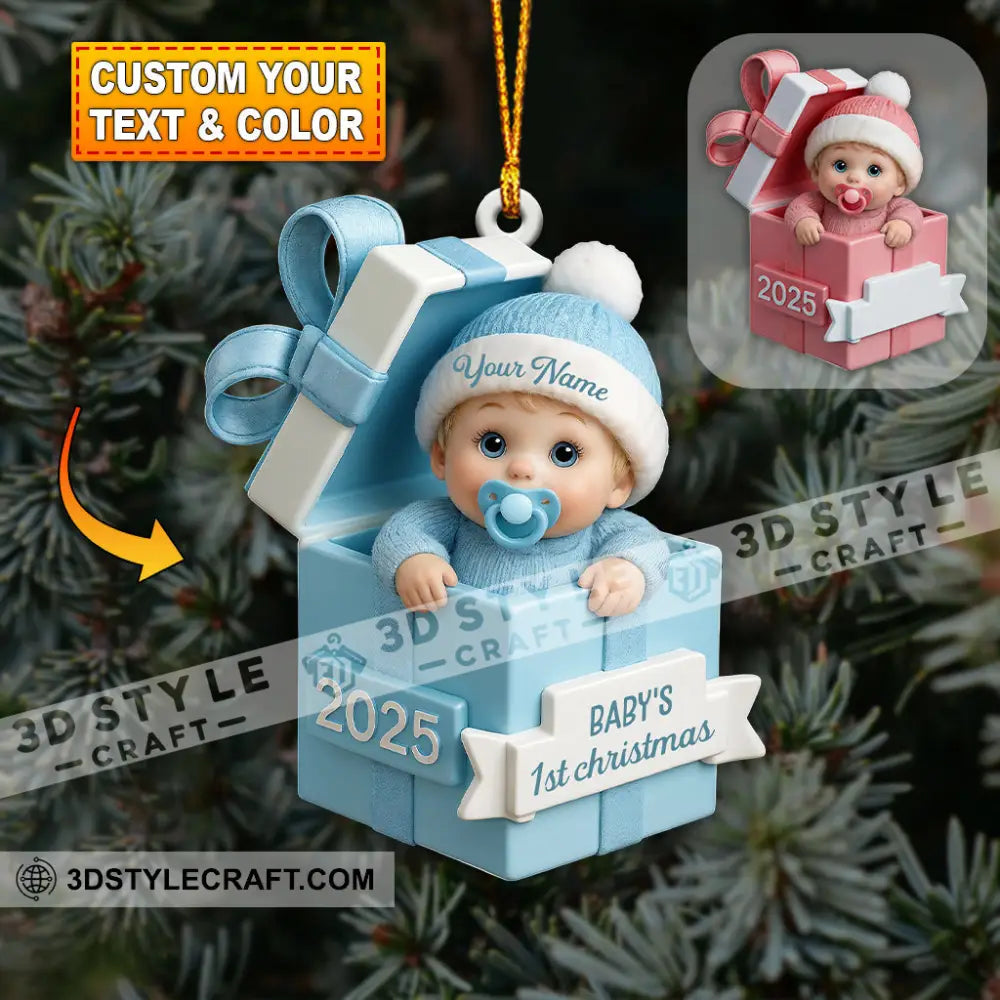 Box Baby Home Decor Christmas Ornament Personalized Ornament 3.54’’ / 1 Ornament Ornament
