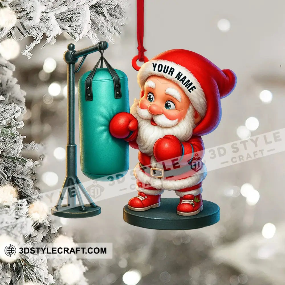 Boxing Santa Home Decor Christmas Ornament Personalized Ornament Ornament