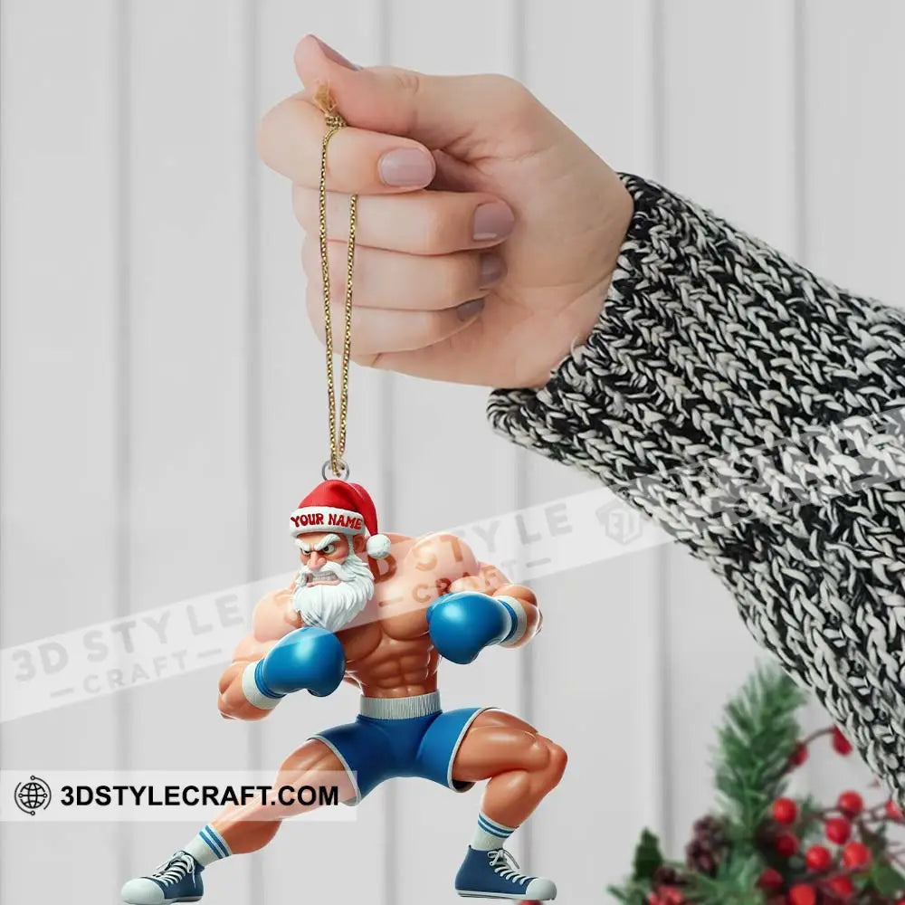 Boxing Santa Home Decor Christmas Ornament Personalized Ornament Ornament