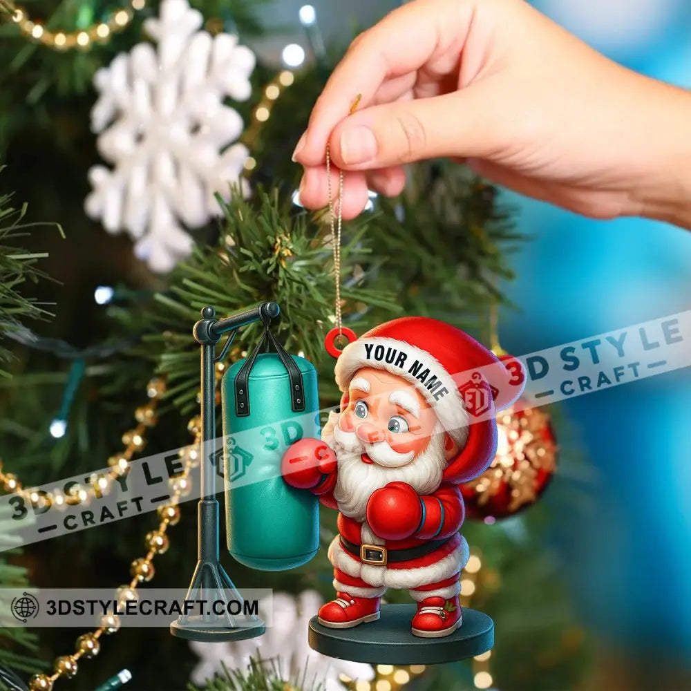 Boxing Santa Home Decor Christmas Ornament Personalized Ornament Ornament