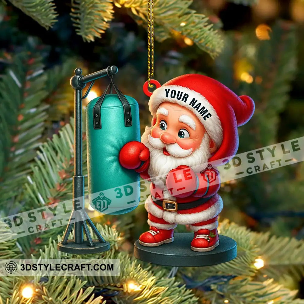 Boxing Santa Home Decor Christmas Ornament Personalized Ornament Ornament