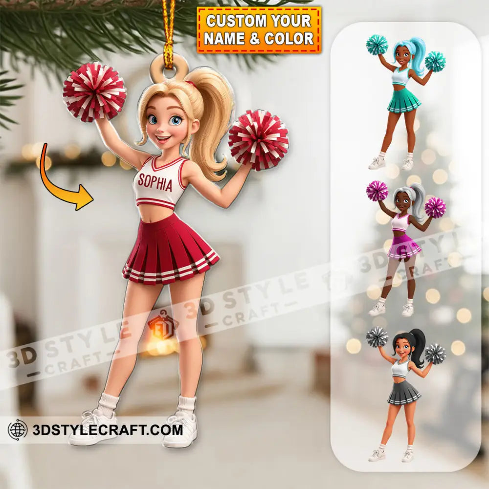 Cheerleader Home Decor Christmas Ornament Personalized Ornament 3.54’’ / 1 Ornament Ornament