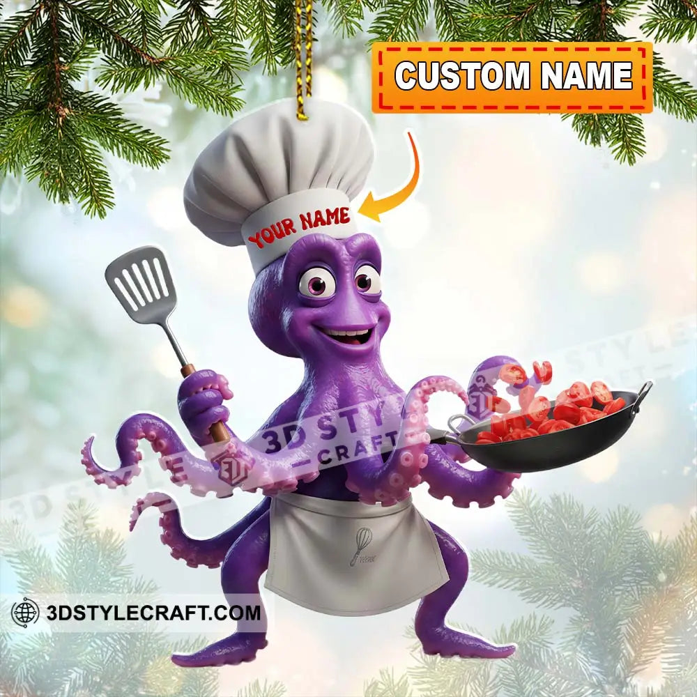 Chef Home Decor Christmas Ornament Personalized Ornament 3.54’’ / 1 Ornament Ornament