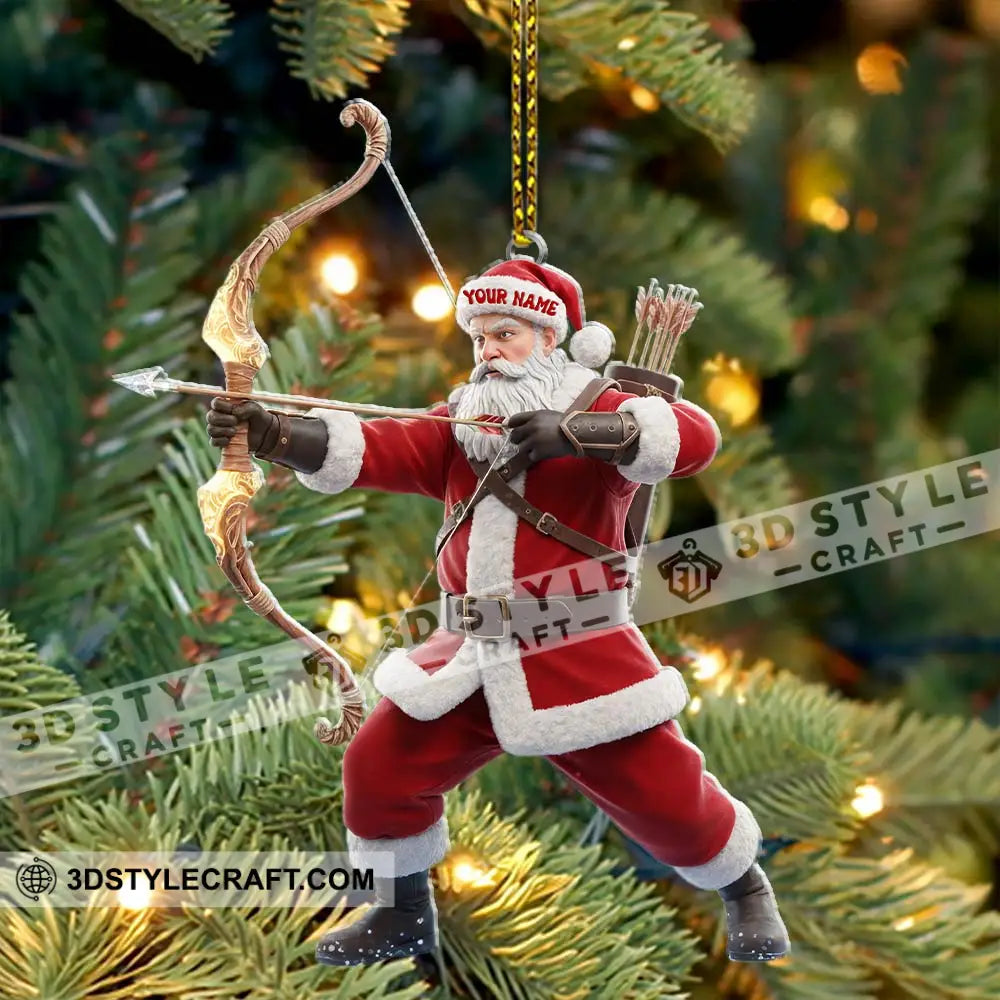 Christmas Archery Santa Home Decor Christmas Ornament Personalized Ornament Ornament