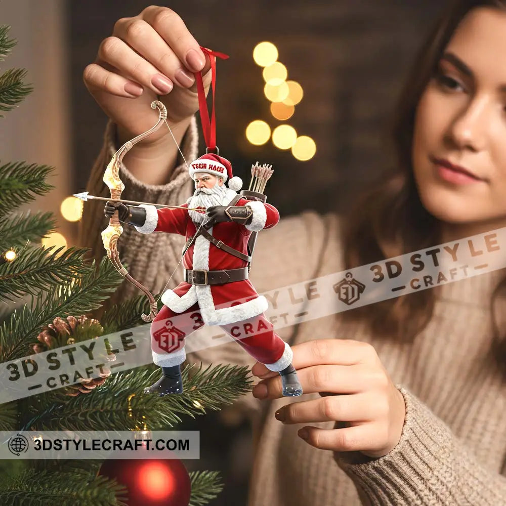 Christmas Archery Santa Home Decor Christmas Ornament Personalized Ornament Ornament
