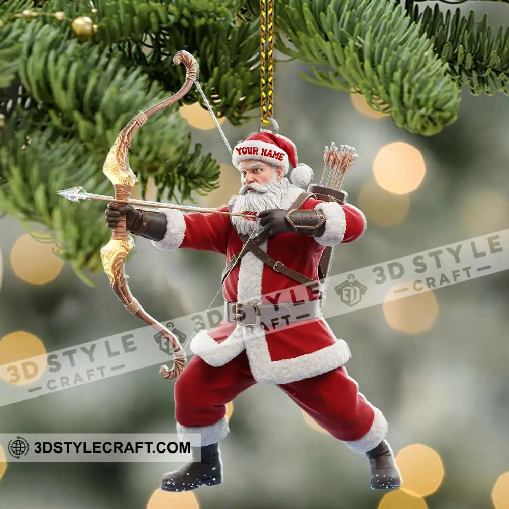 Christmas Archery Santa Home Decor Christmas Ornament Personalized Ornament Ornament