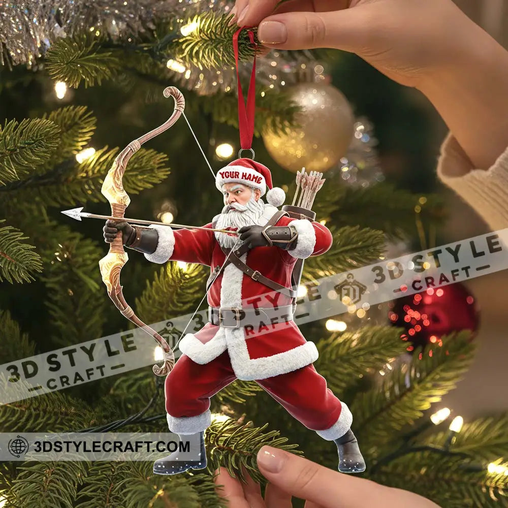 Christmas Archery Santa Home Decor Christmas Ornament Personalized Ornament Ornament
