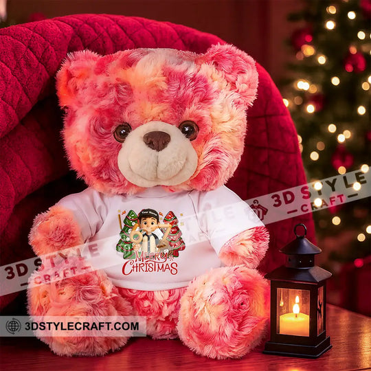 Christmas Baseball Boy, Personalized Teddy Bear Shirt style option 2