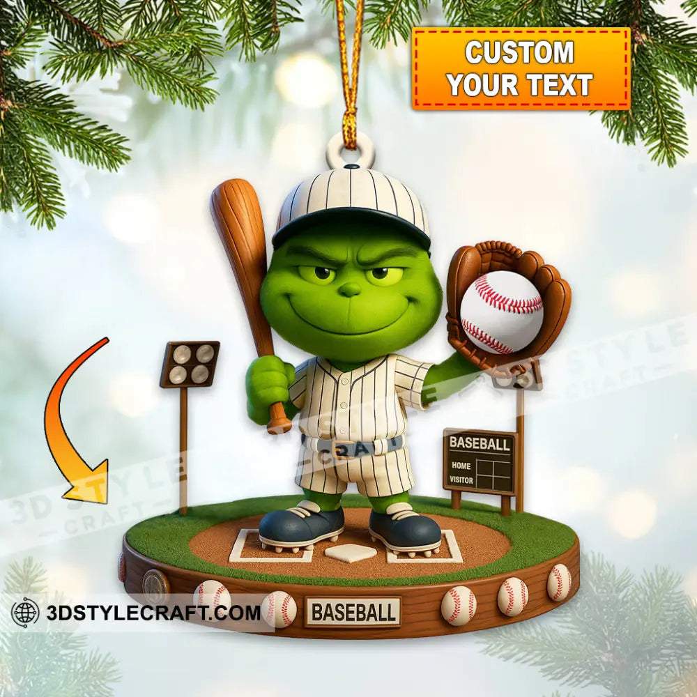 Christmas Baseball Lover Home Decor Christmas Ornament Personalized Ornament 3.54’’ / 1 Ornament Ornament