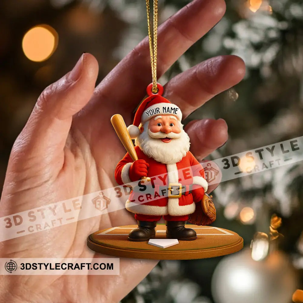 Christmas Baseball Santa Home Decor Christmas Ornament Personalized Ornament Ornament
