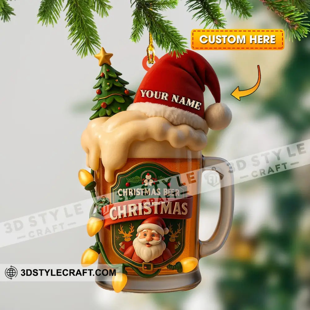 Christmas Beer Home Decor Christmas Ornament Personalized Ornament 3.54’’ / 1 Ornament Ornament