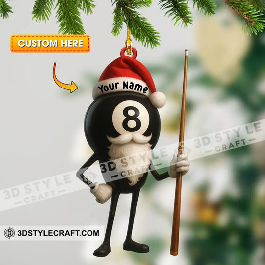 Christmas Billiard Lover Home Decor Christmas Ornament Personalized Ornament 3.54’’ / 1 Ornament Ornament