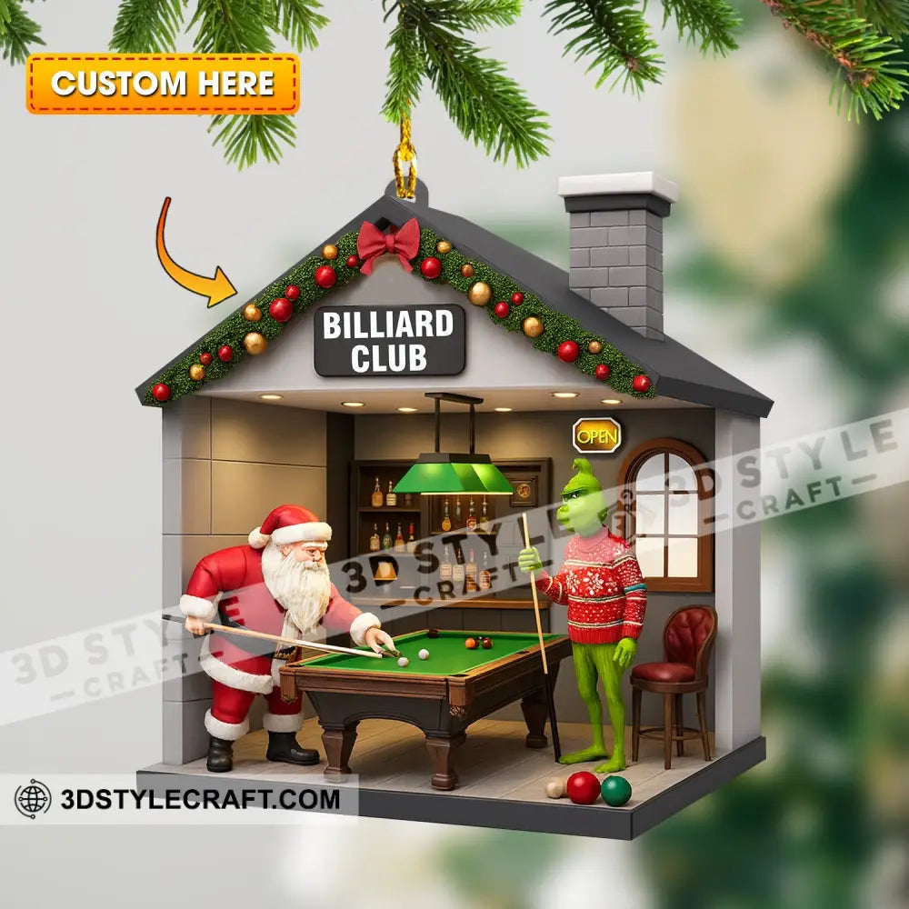 Christmas Billiard Lover Home Decor Christmas Ornament Personalized Ornament 3.54’’ / 1 Ornament Ornament