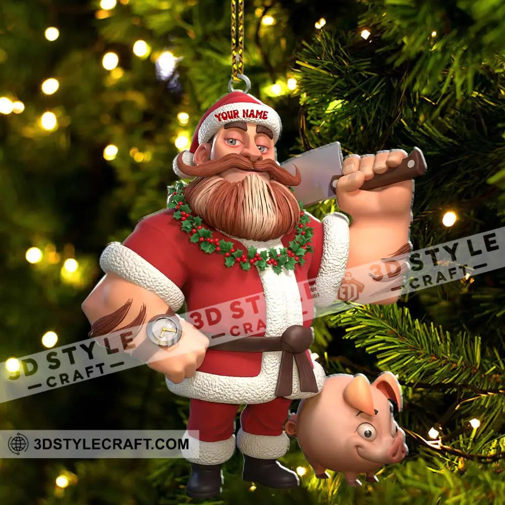 Christmas Butcher Home Decor Christmas Ornament Personalized Ornament Ornament