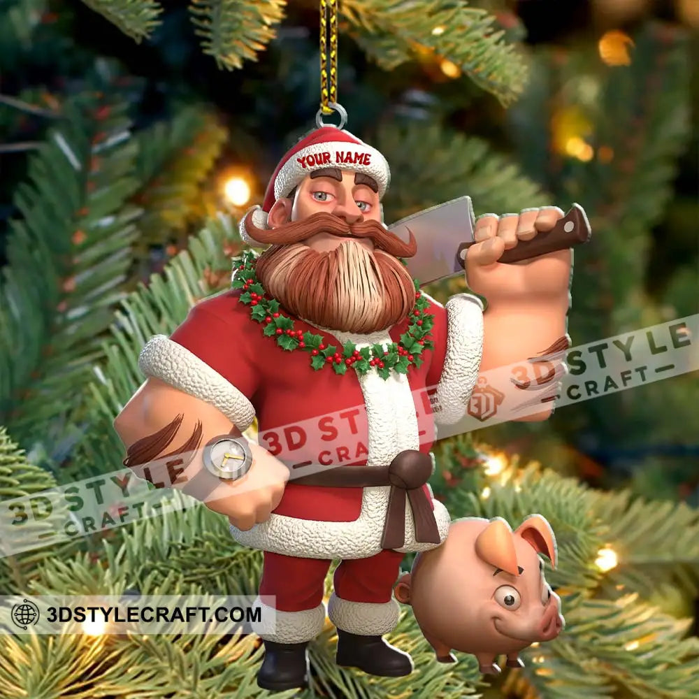 Christmas Butcher Home Decor Christmas Ornament Personalized Ornament Ornament