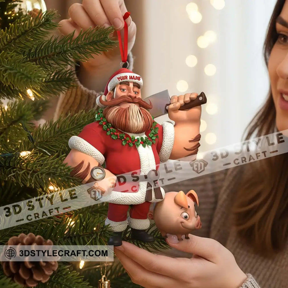 Christmas Butcher Home Decor Christmas Ornament Personalized Ornament Ornament