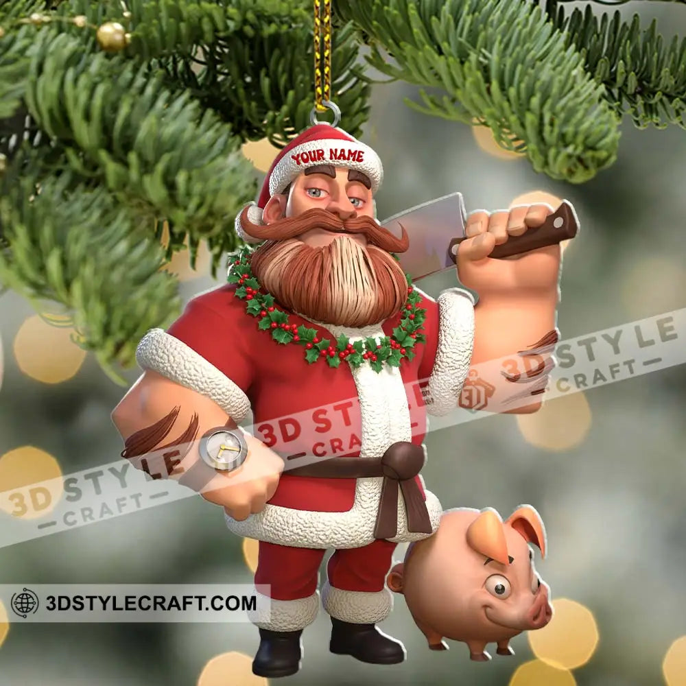 Christmas Butcher Home Decor Christmas Ornament Personalized Ornament Ornament