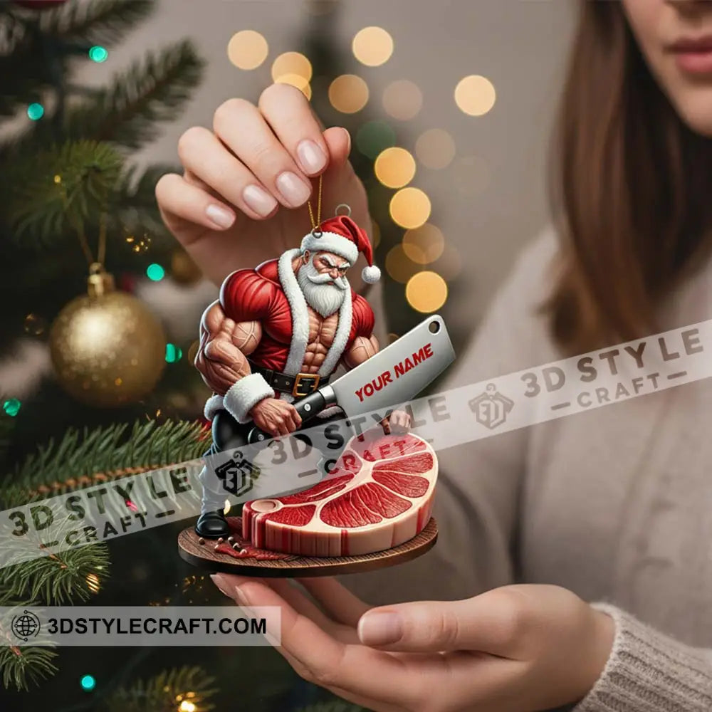 Christmas Butcher Santa Home Decor Christmas Ornament Personalized Ornament Ornament