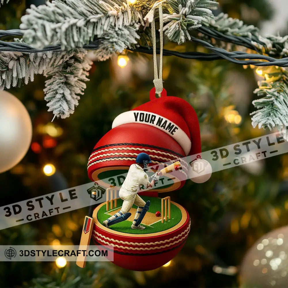 Christmas Cricket Player Home Decor Christmas Ornament Personalized Ornament Ornament