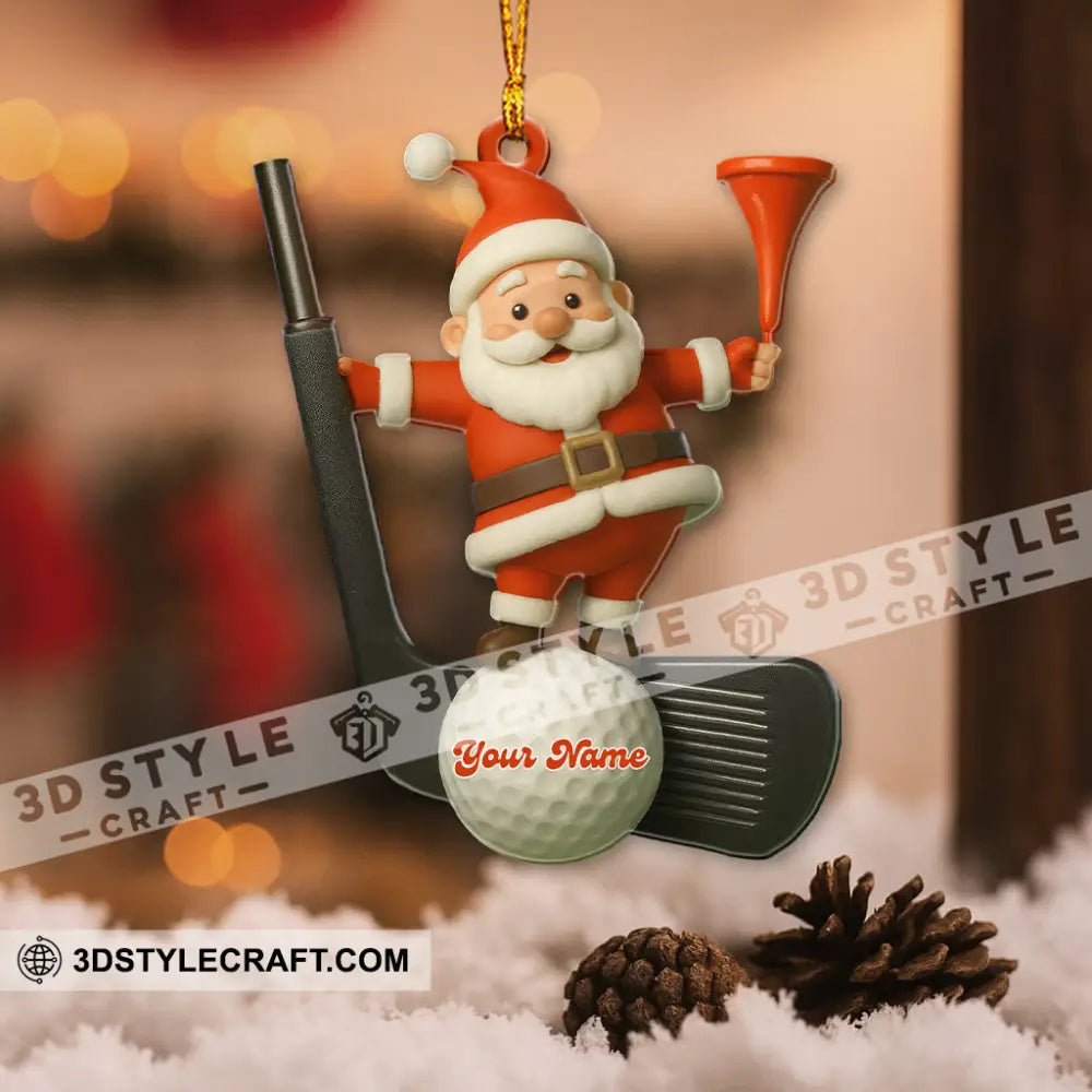Christmas Golf Santa Home Decor Christmas Ornament Personalized Ornament Ornament