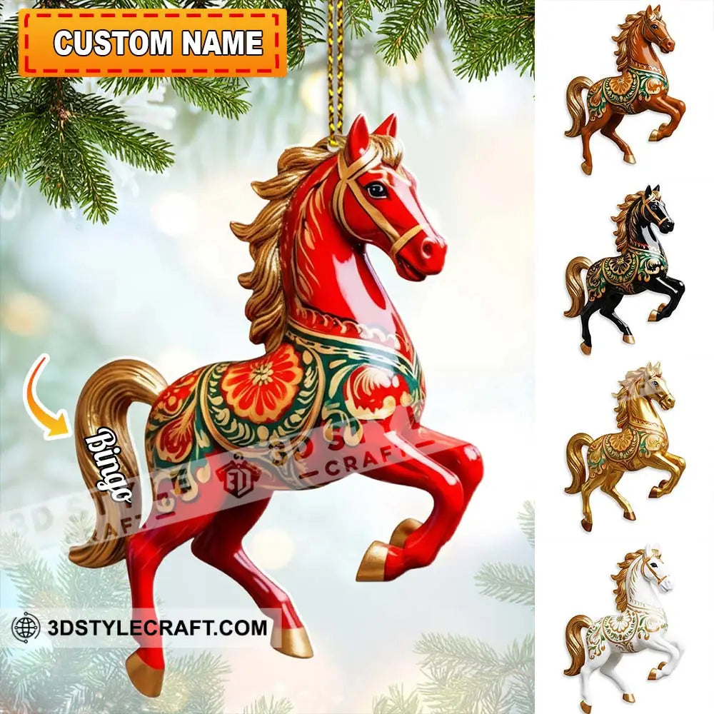 Christmas Horse Loving Home Decor Christmas Ornament Personalized Ornament 3.54’’ / 1 Ornament Ornament