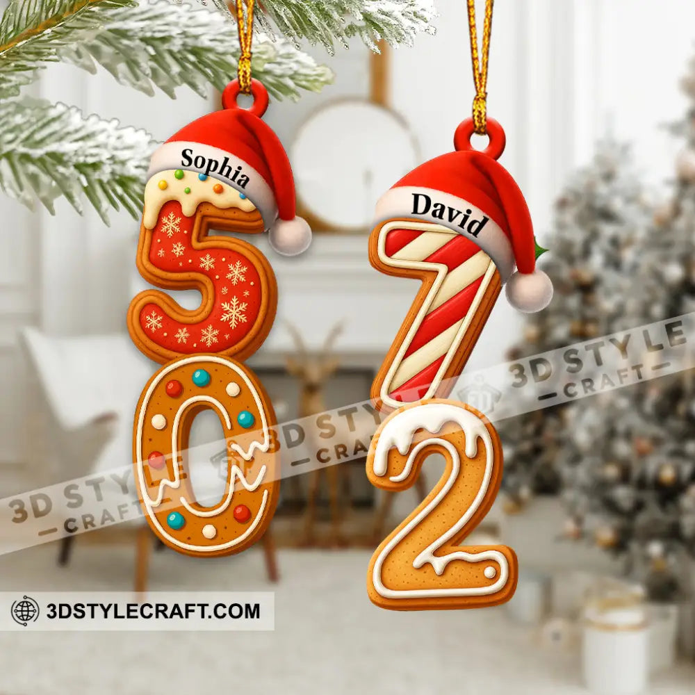 Christmas Number Home Decor Christmas Ornament Personalized Ornament Ornament