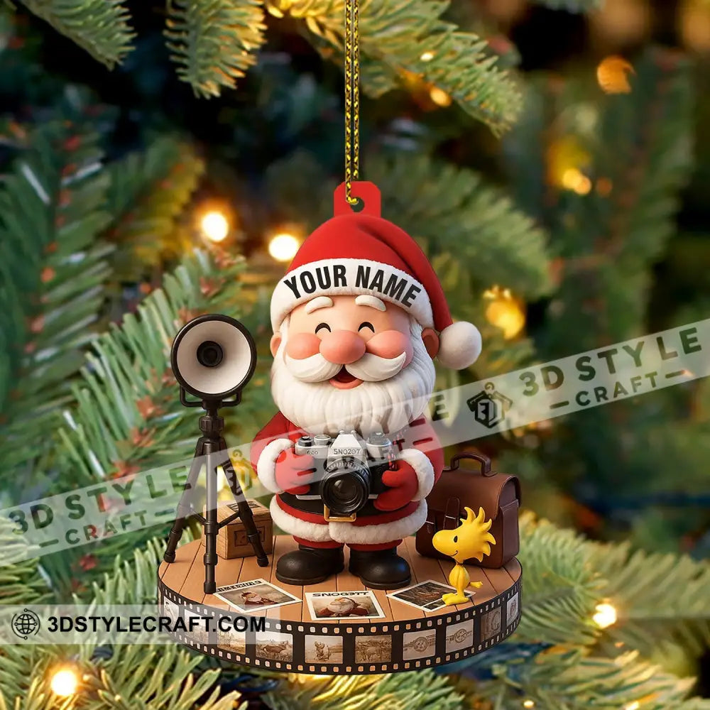Christmas Photographer Santa Home Decor Christmas Ornament Personalized Ornament Ornament
