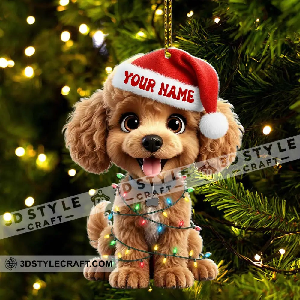 Christmas Poodle Home Decor Christmas Ornament Personalized Ornament Ornament