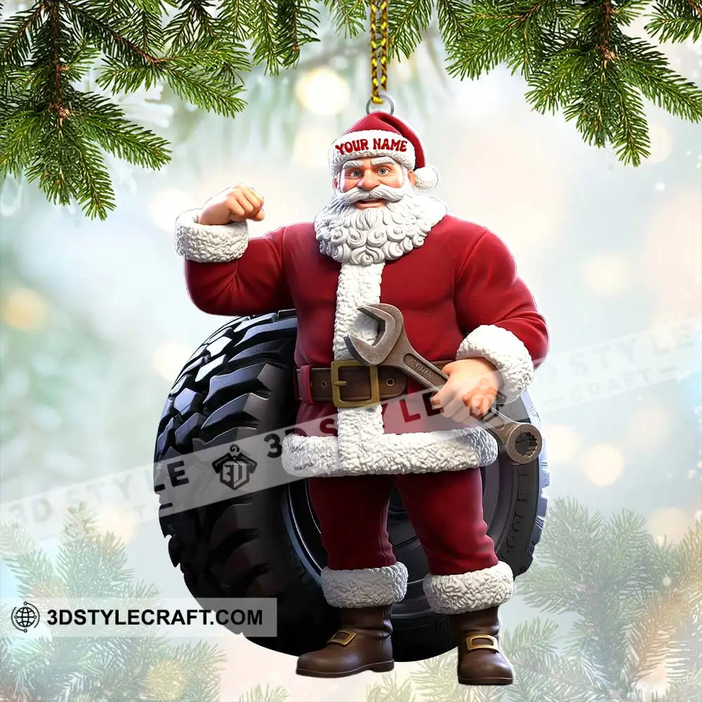 Christmas Santa Mechanic Home Decor Christmas Ornament Personalized Ornament Ornament