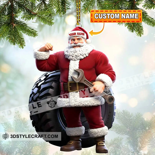 Christmas Santa Mechanic Home Decor Christmas Ornament Personalized Ornament 3.54’’ / 1 Ornament Ornament
