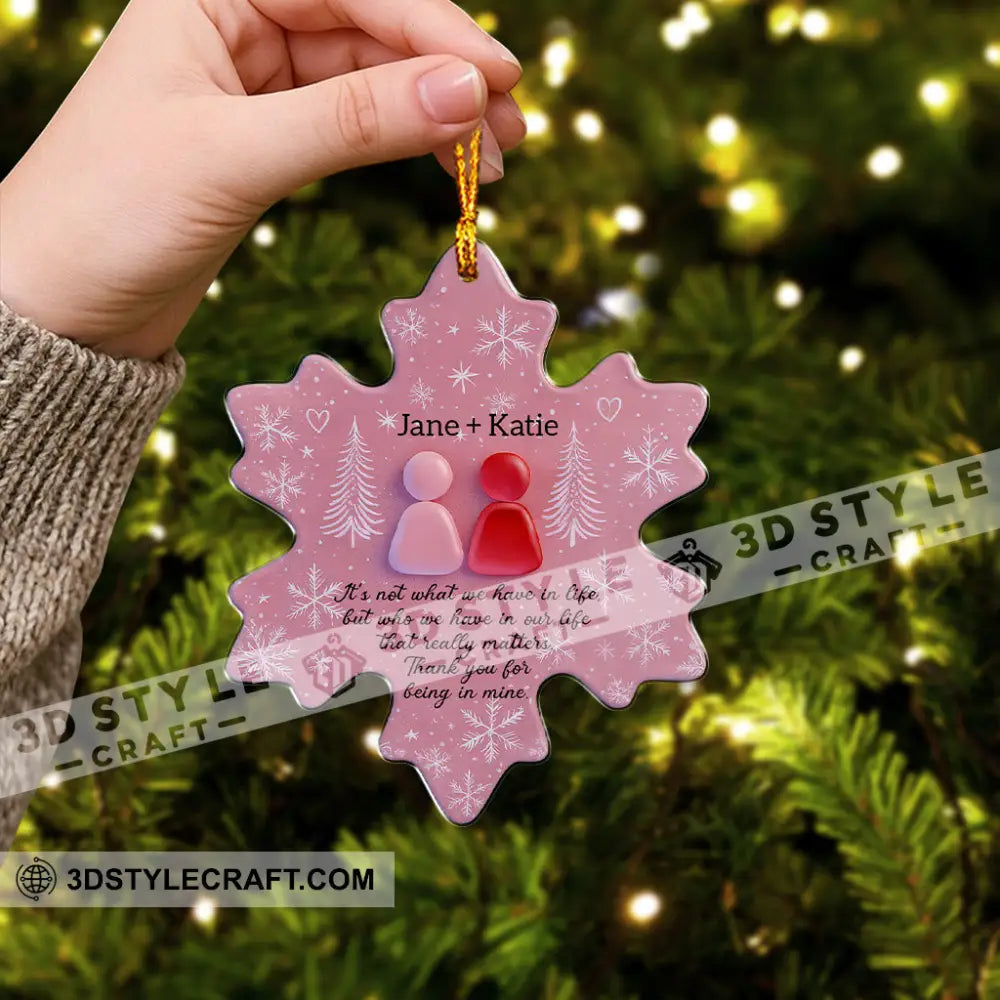 Christmas Snow Thank You For Being In Mine Home Decor Christmas Ornament Personalized Ornament Ornament