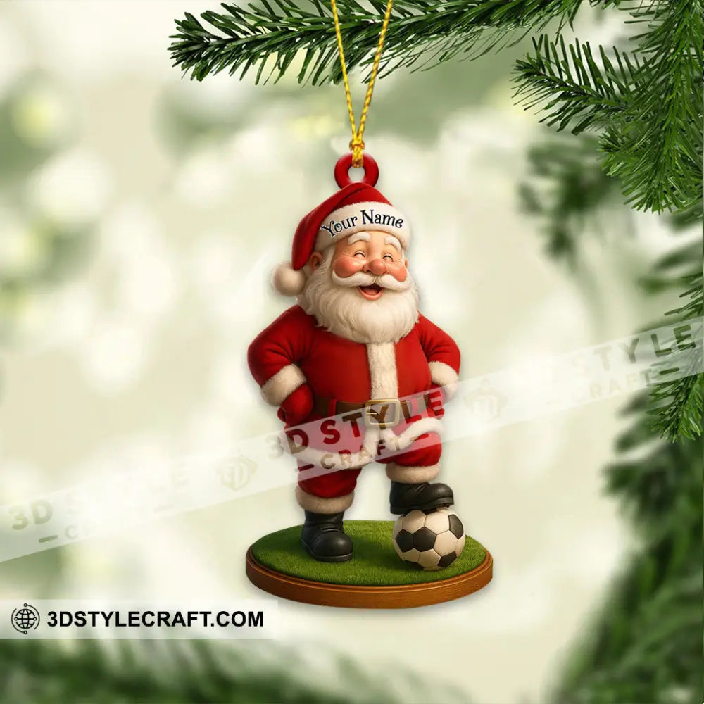 Christmas Soccer Santa Home Decor Christmas Ornament Personalized Ornament Ornament