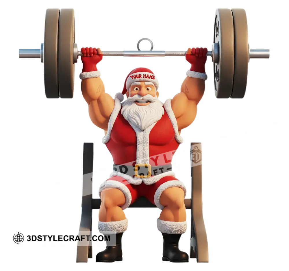 Christmas Weightlifting Santa Home Decor Christmas Ornament Personalized Ornament Ornament