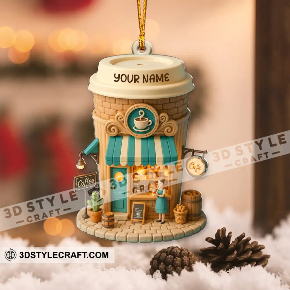Coffee Lover Coffee Shop Home Decor Christmas Ornament Personalized Ornament Ornament